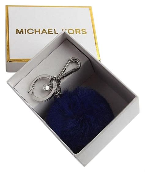 michael kors fox fur keychain.